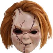 Curse of Chucky-Scarred chucky plastic mask w/hair