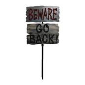 Panneau "Beware go back" sur pied 